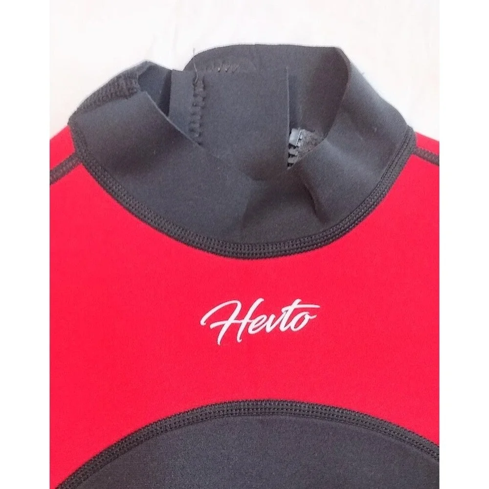 Hevto Coral Kids Wetsuit Full Body Red Black Size 14 Neoprene Nylon‎